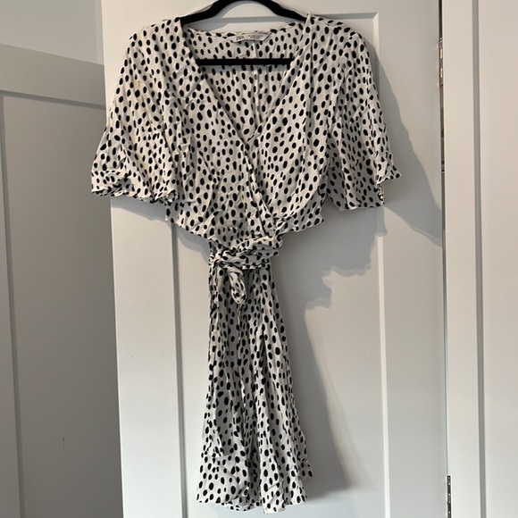 Zara Tied Polka Dot Dress Size M - Picture 6 of 11